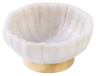 Noor Decorative Bowl, White/Gold Decorative Bowls & Centerpieces