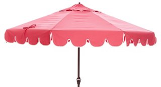 Pink Patio Umbrella Outdoor Furniture Phoebe ScallopEdge Patio Umbrella, Pink Patio Umbrellas & Stands