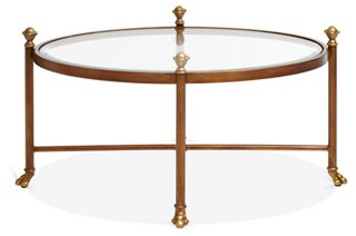 Chelsea House Edyth Oval Coffee Table, Antiqued Gold One Kings Lane