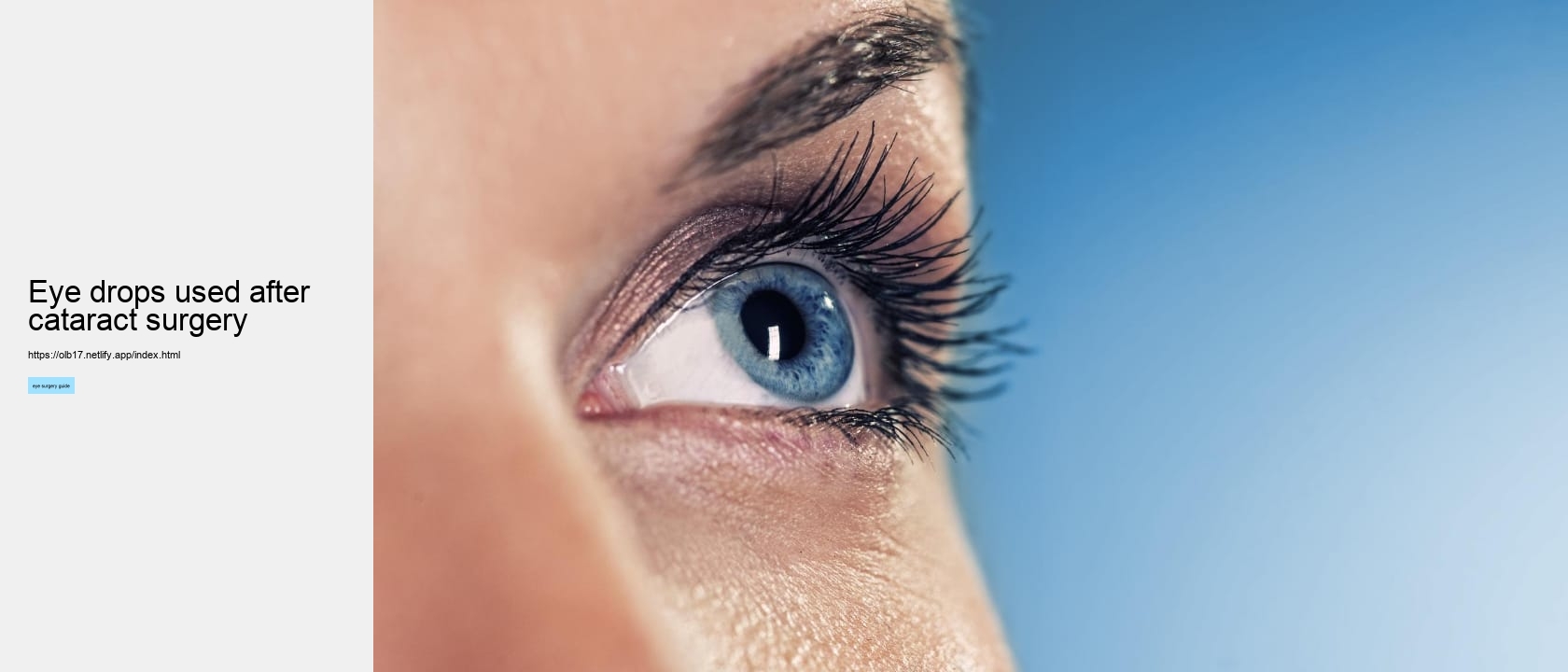 eye drops used after cataract surgery