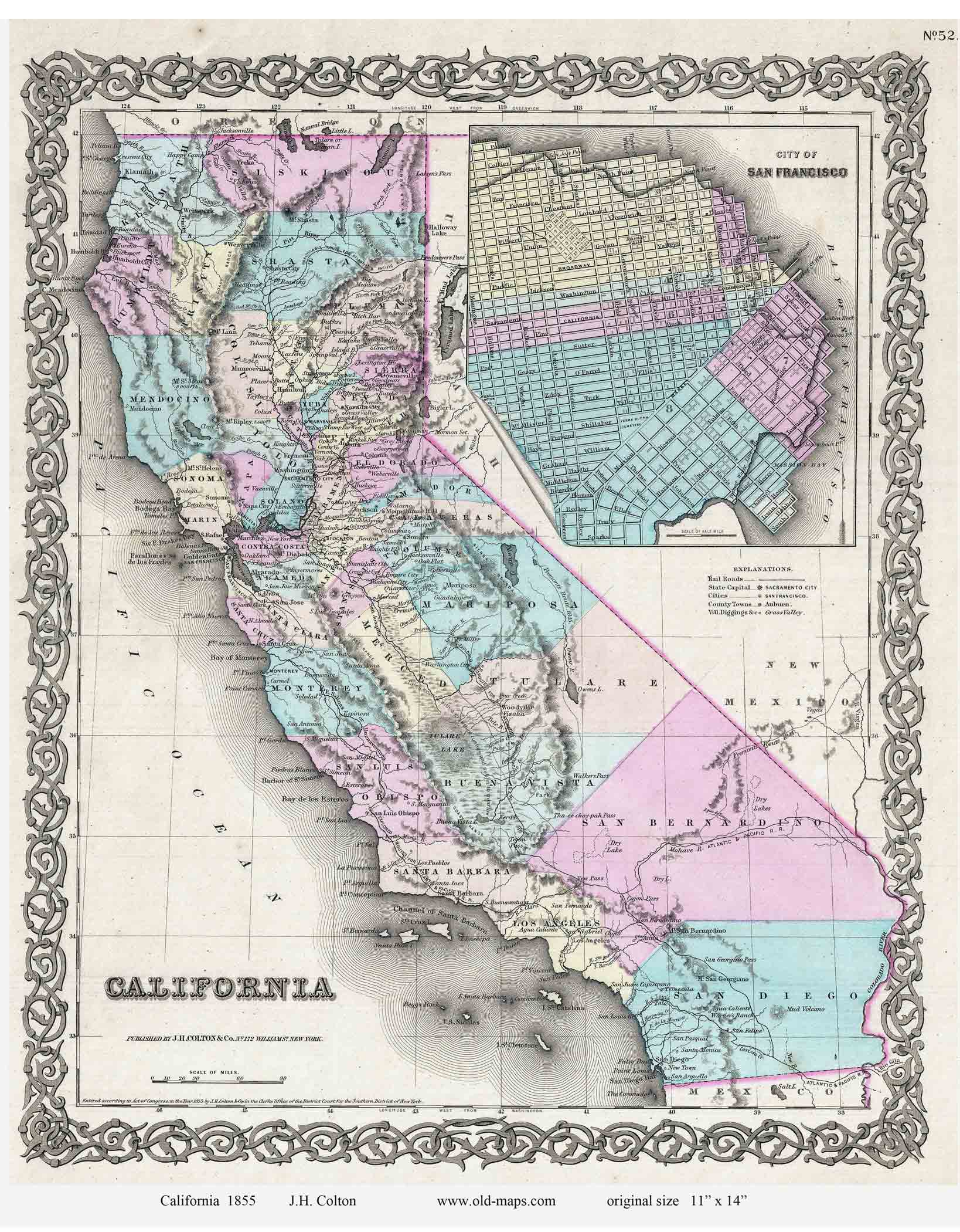 Old Maps of California State Maps