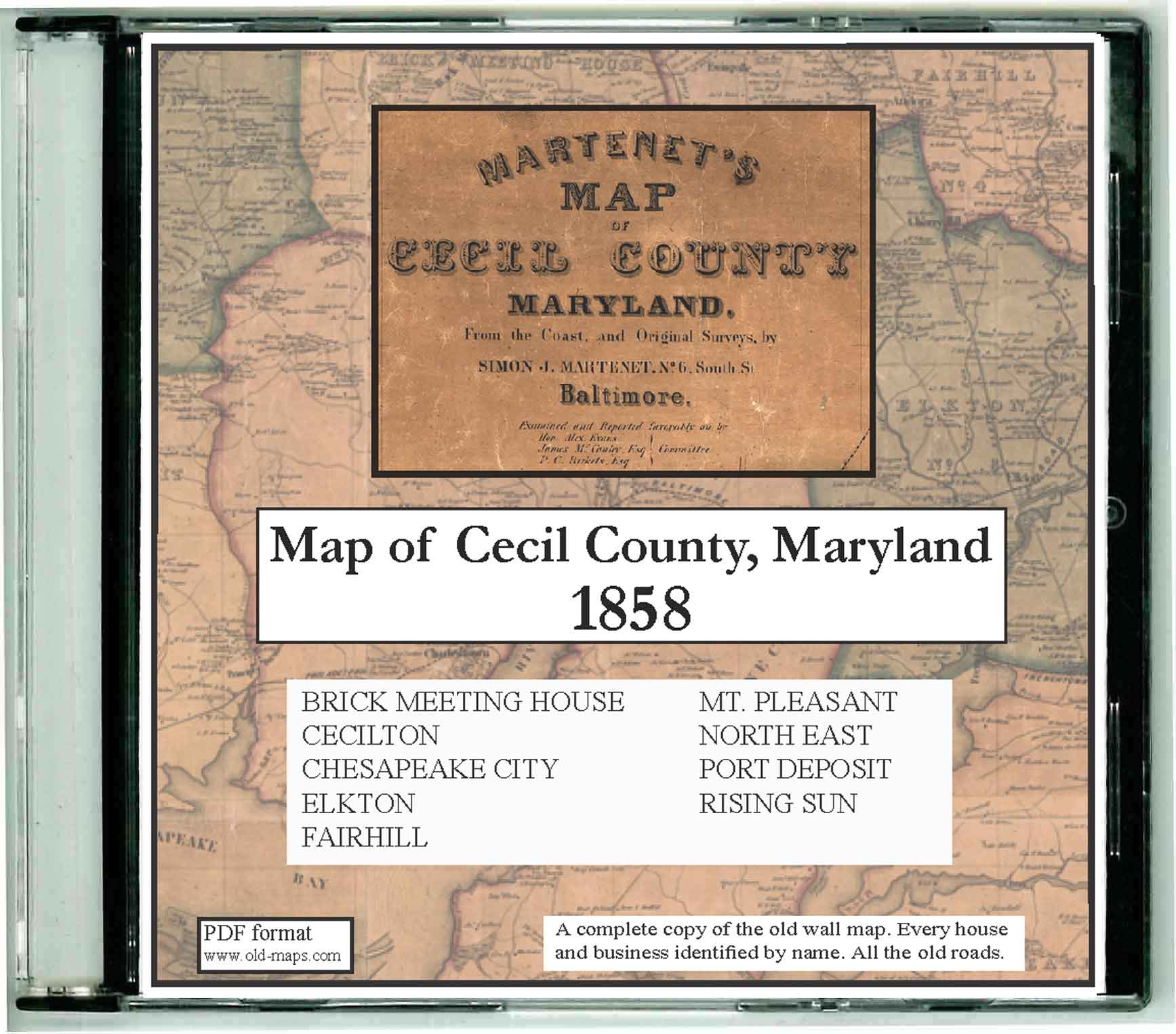 Old Maps of Cecil Co MD 1858