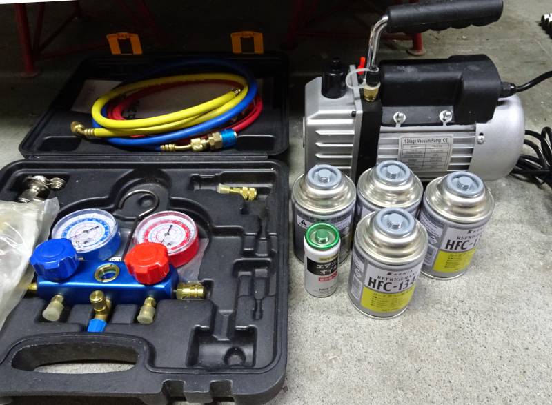 ローバーミニ カークーラー取付No8 クーラーガス新規充填 ガスチャージ Mini ミニクーパー （カーエアコン ローバー ミニ 修理