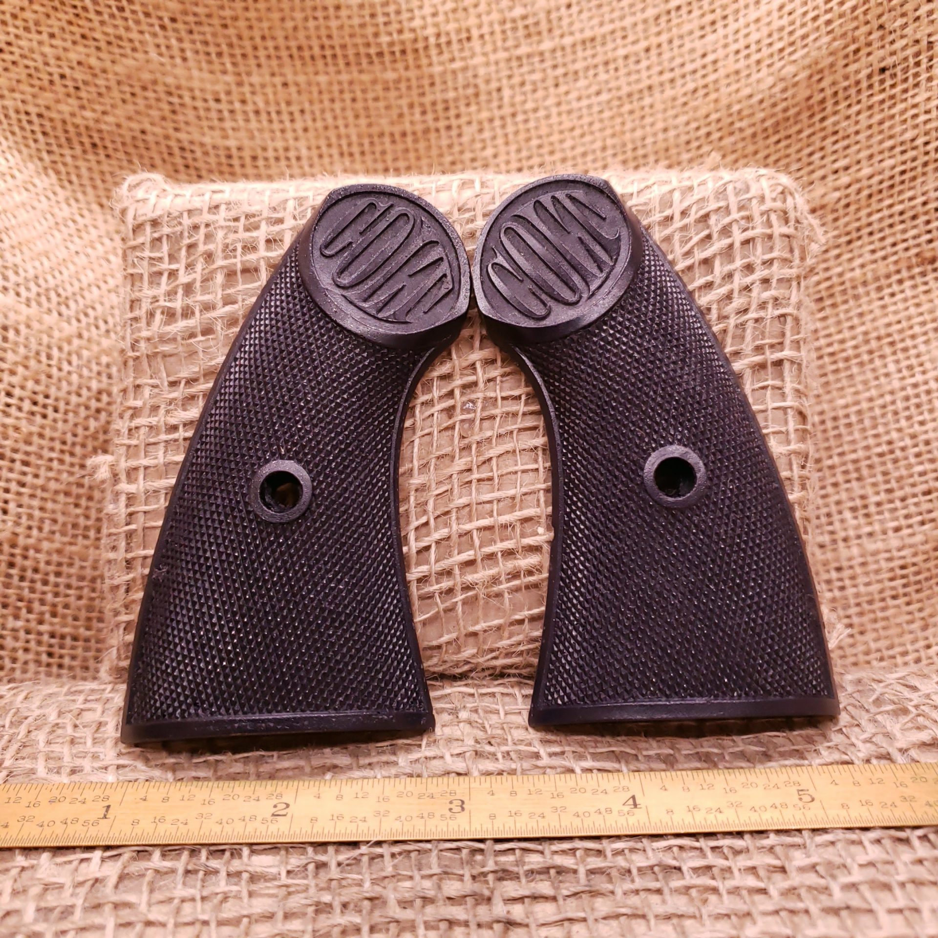 Colt New Service Checkered Polymer Reproduction Revolver Grips Old