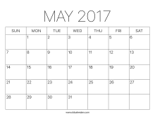 May 2017 Calendar – Printable Old Calendars