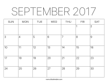 September 2017 Calendar – Printable Old Calendars