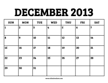 December 2013 Calendar – Printable Old Calendars
