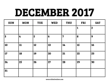 December 2017 Calendar – Printable Old Calendars