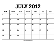 July 2012 Calendar – Printable Old Calendars