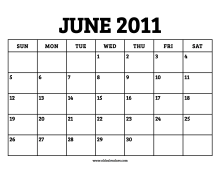 June 2011 Calendar – Printable Old Calendars