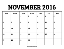 November 2016 Calendar – Printable Old Calendars