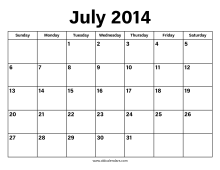Calendar July 2014 – Printable Old Calendars