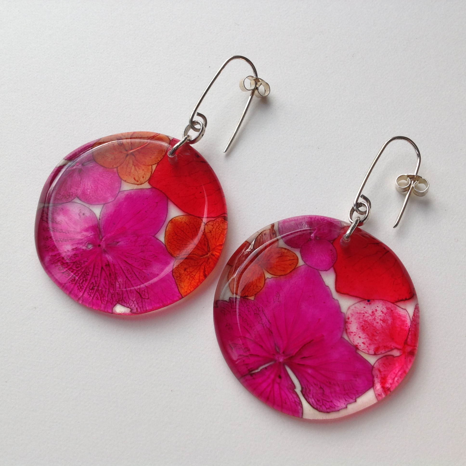 Acrylic Earrings Pink Discs Old Chapel Gallery