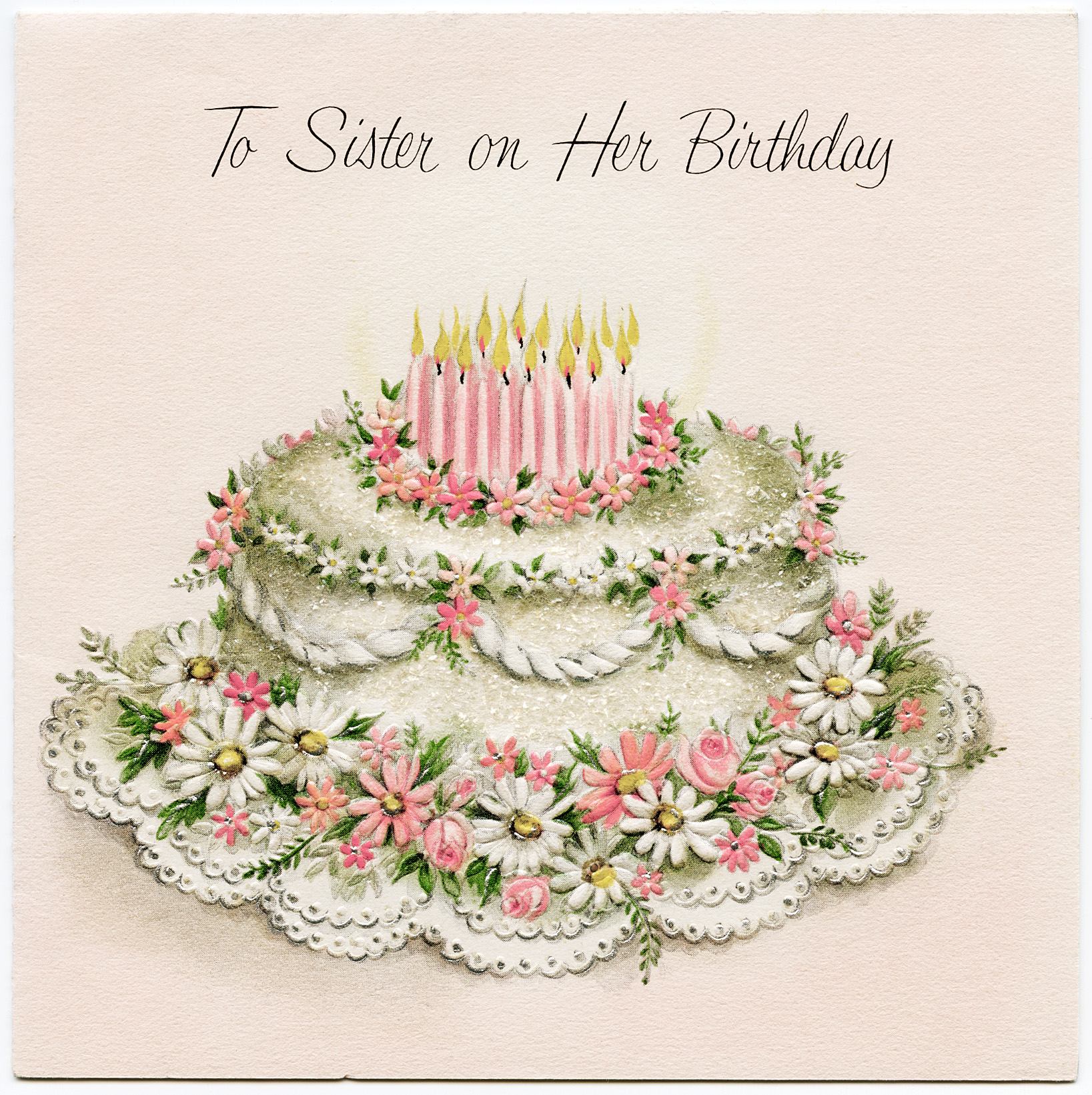 Vintage Sister Birthday Greeting Card Old Design Shop Blog