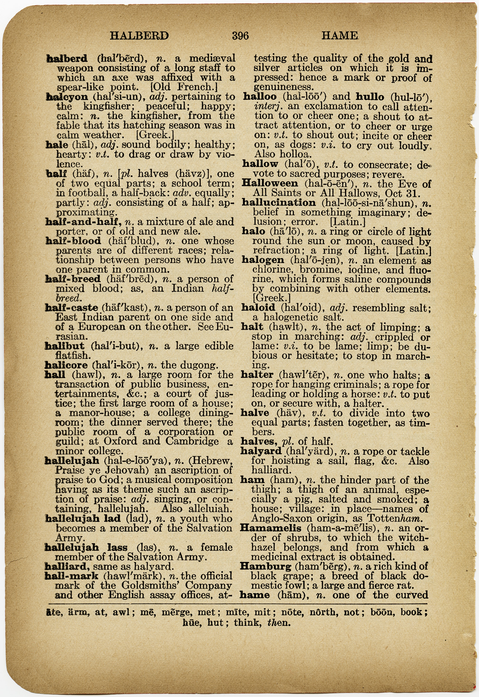 Hallelujah, Halloween, Halo Free Dictionary Page The Old Design Shop