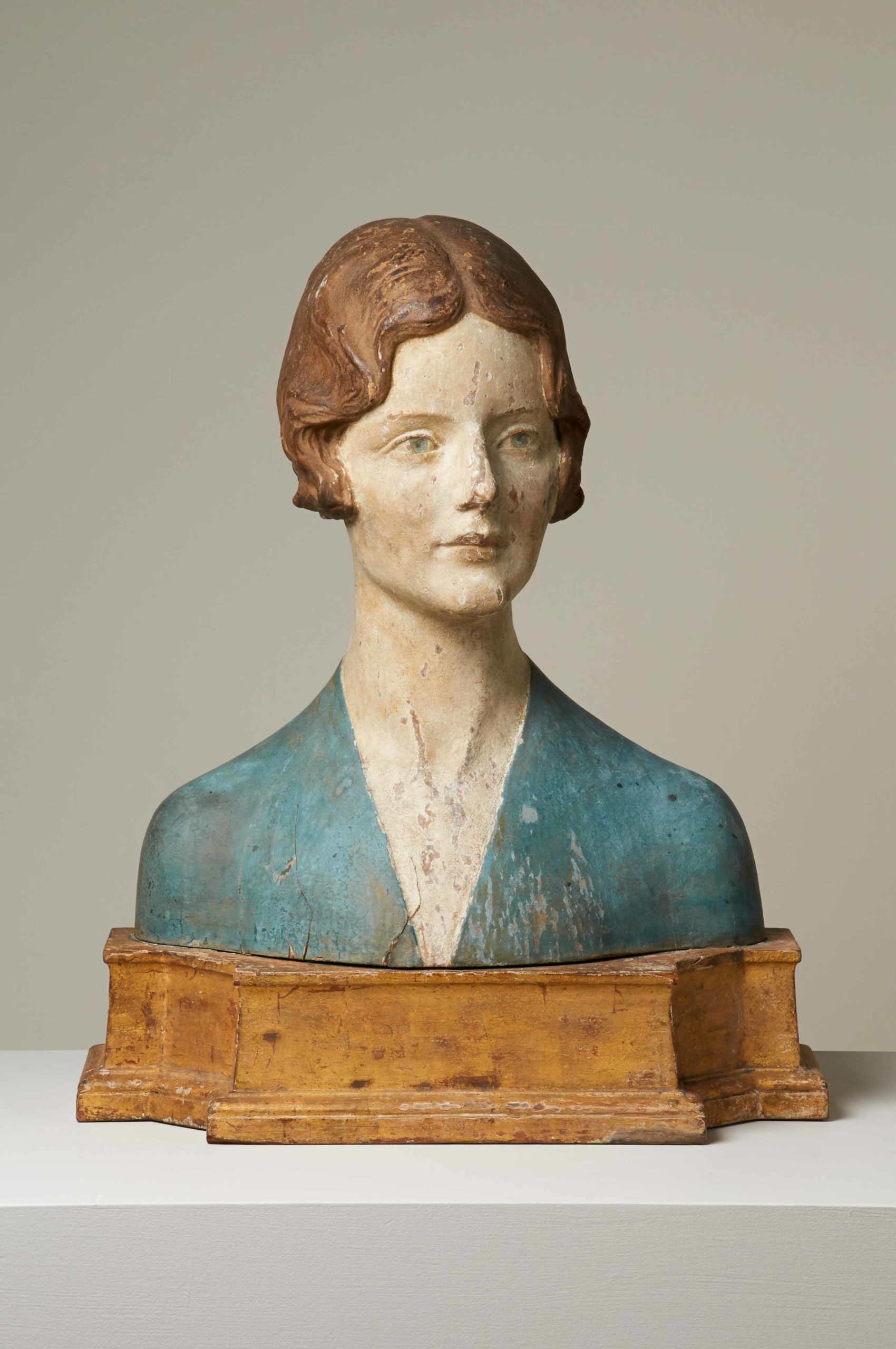 carved portrait bust lady Olde Hope Antiques