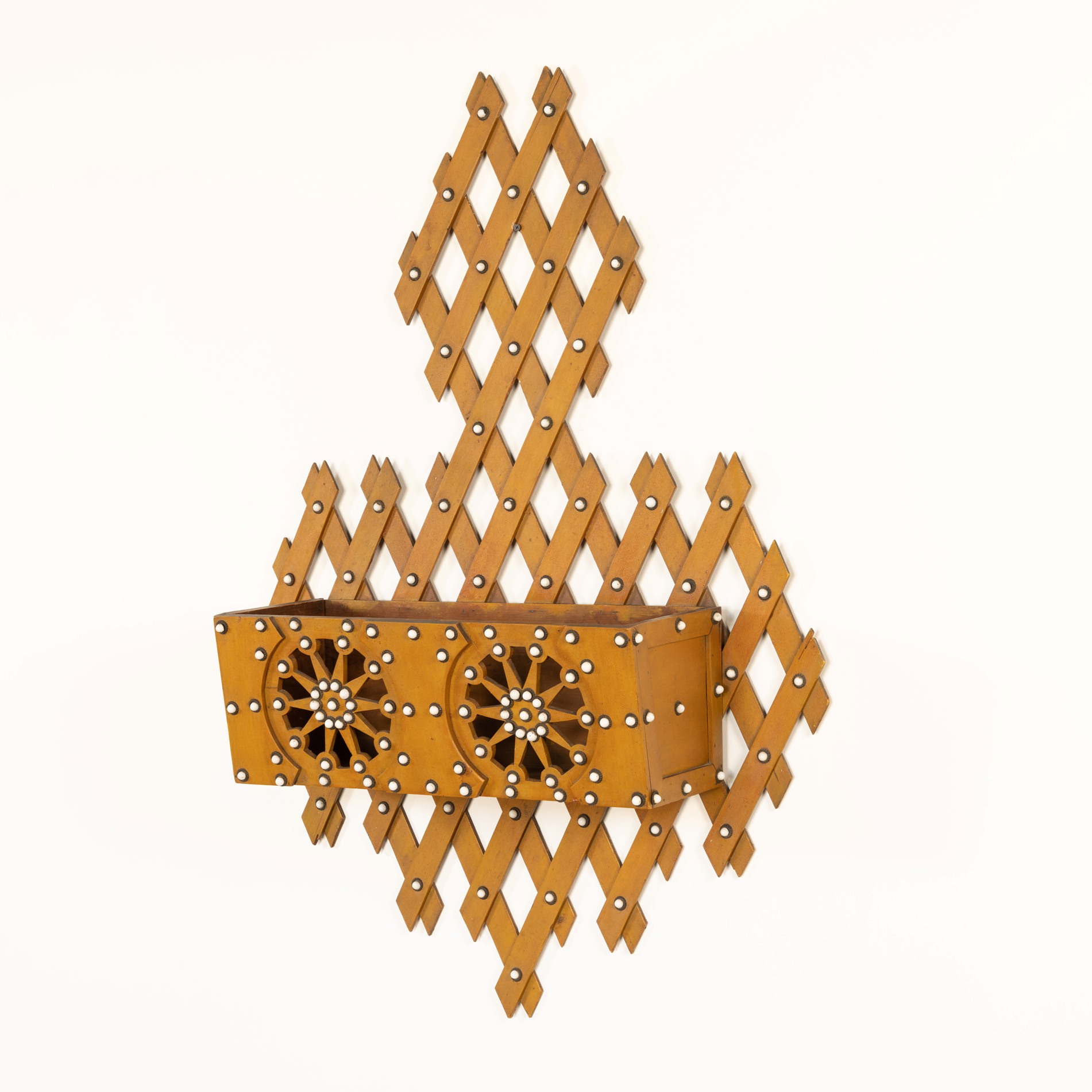 antique latticework wall pocket Olde Hope Antiques Accessories