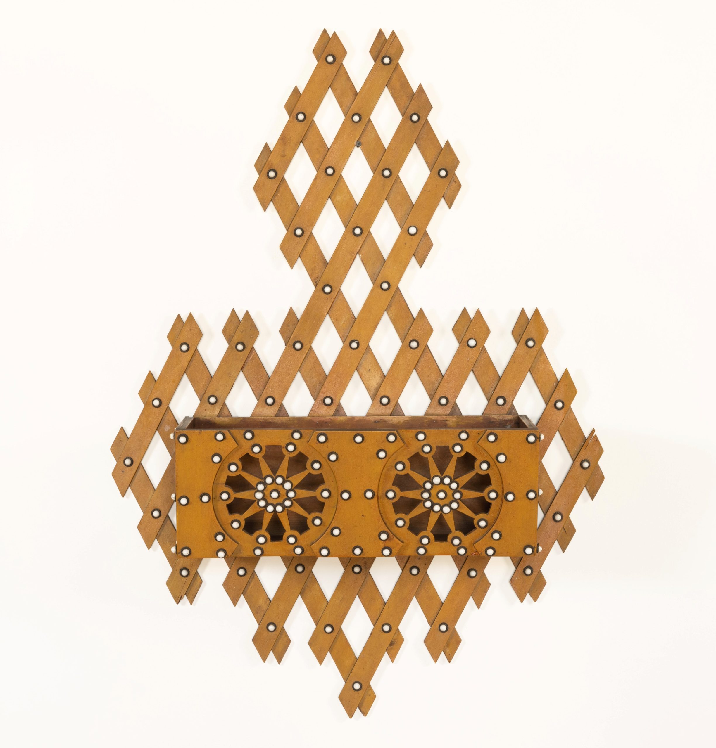 antique latticework wall pocket Olde Hope Antiques Accessories