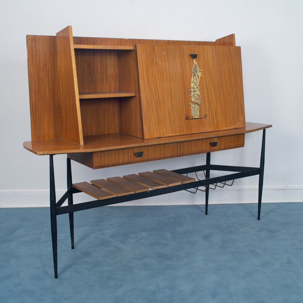Mobile Credenza Highboard legno metallo design anni ’50 vintage