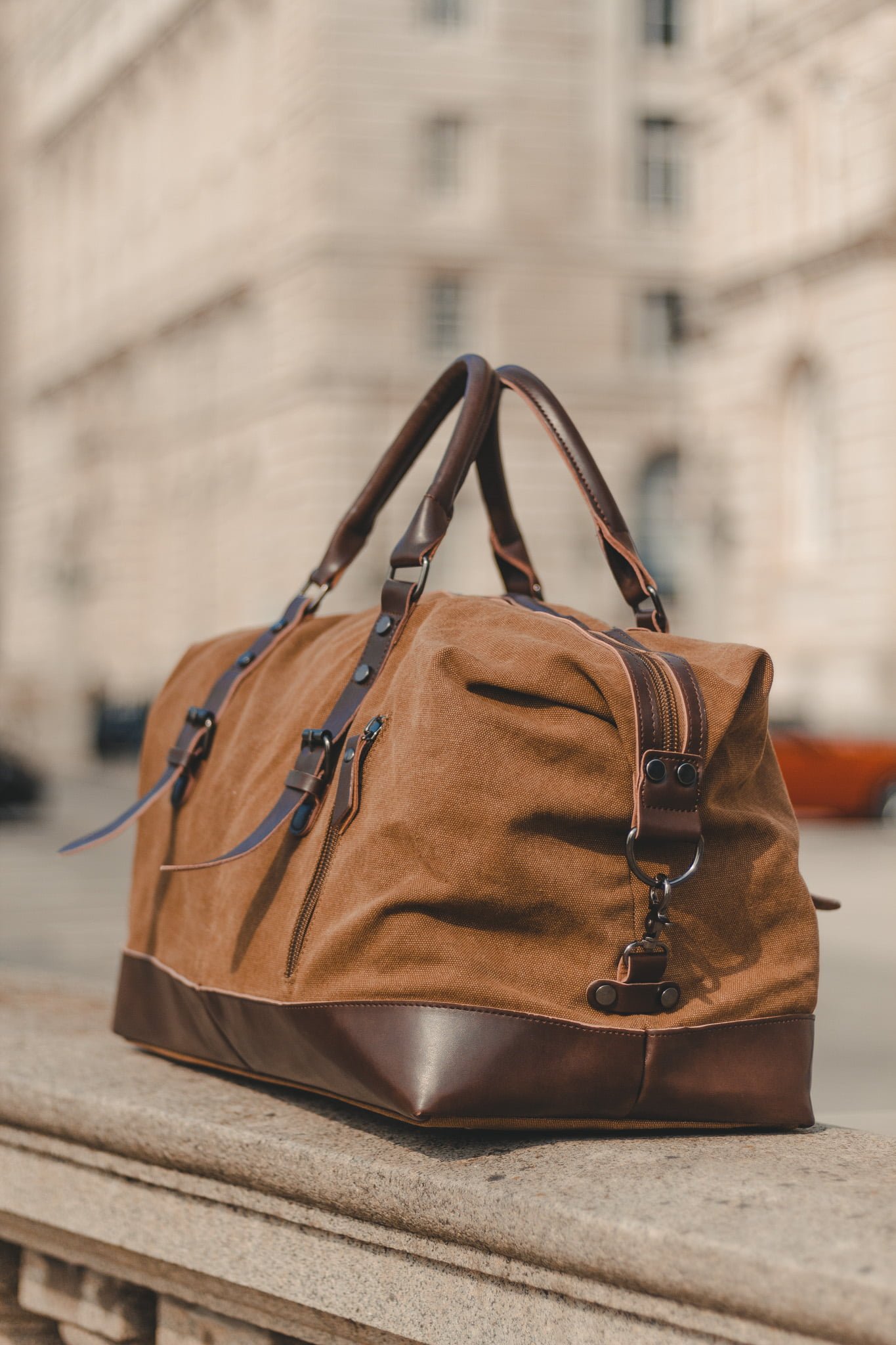 Vegan Weekender Bag Canvas & Man Made Leather Oldfield