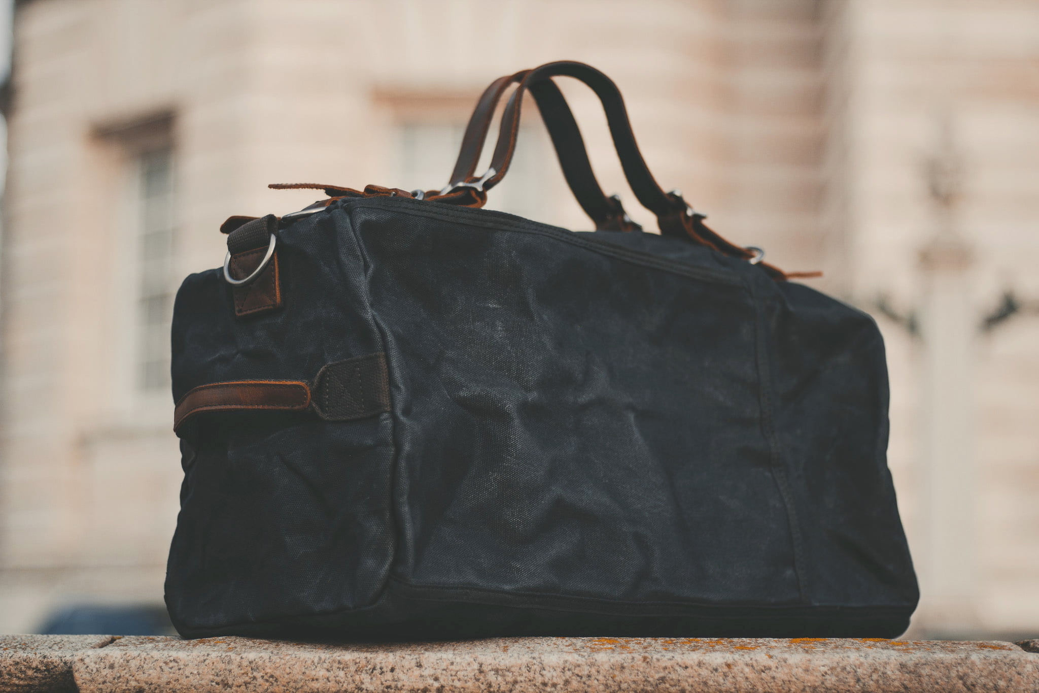 Waxed Canvas Duffle Bag Waxed Cotton & Leather Oldfield