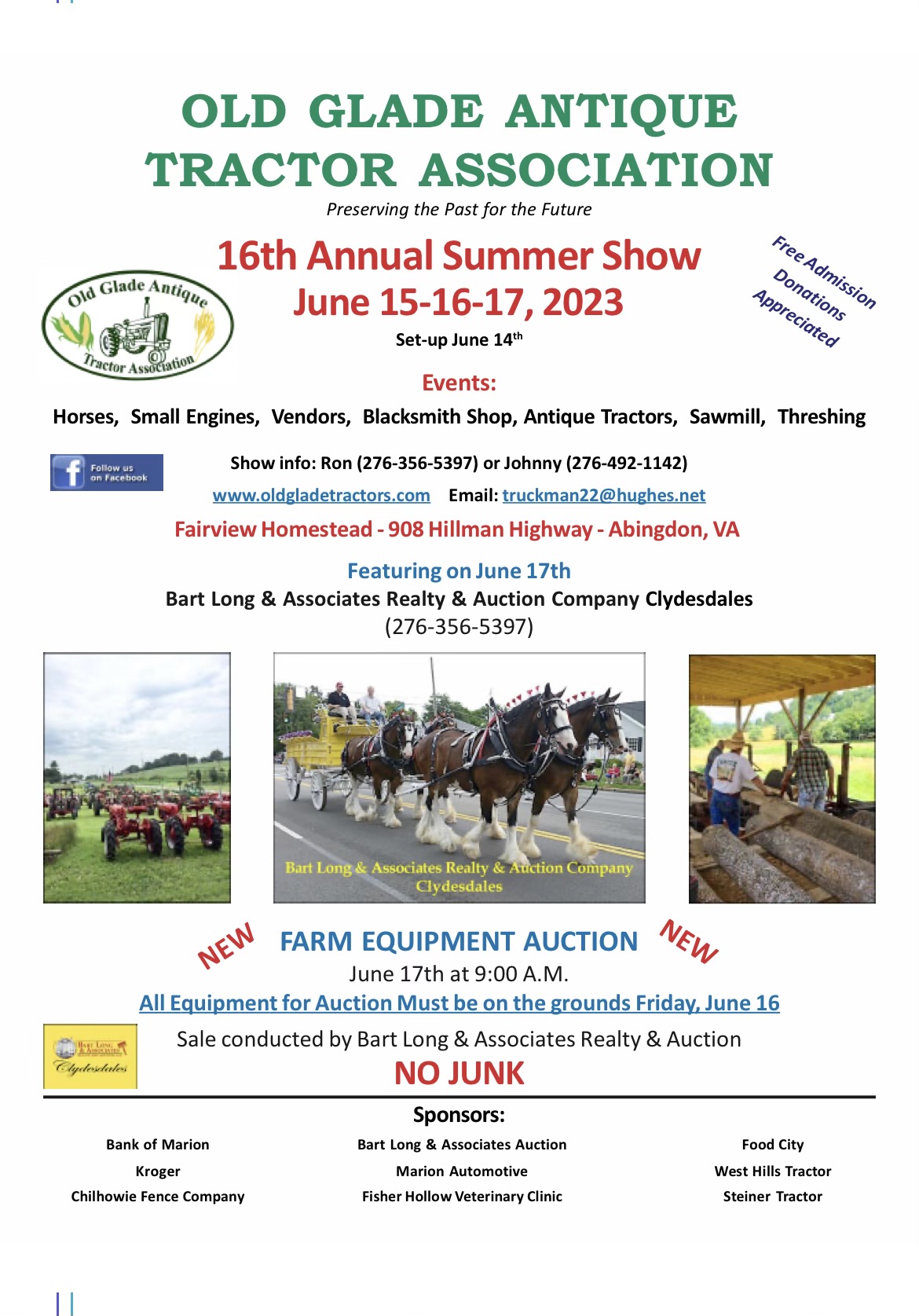 Show Old Glade Antique Tractor Association, Abingdon, Virginia.