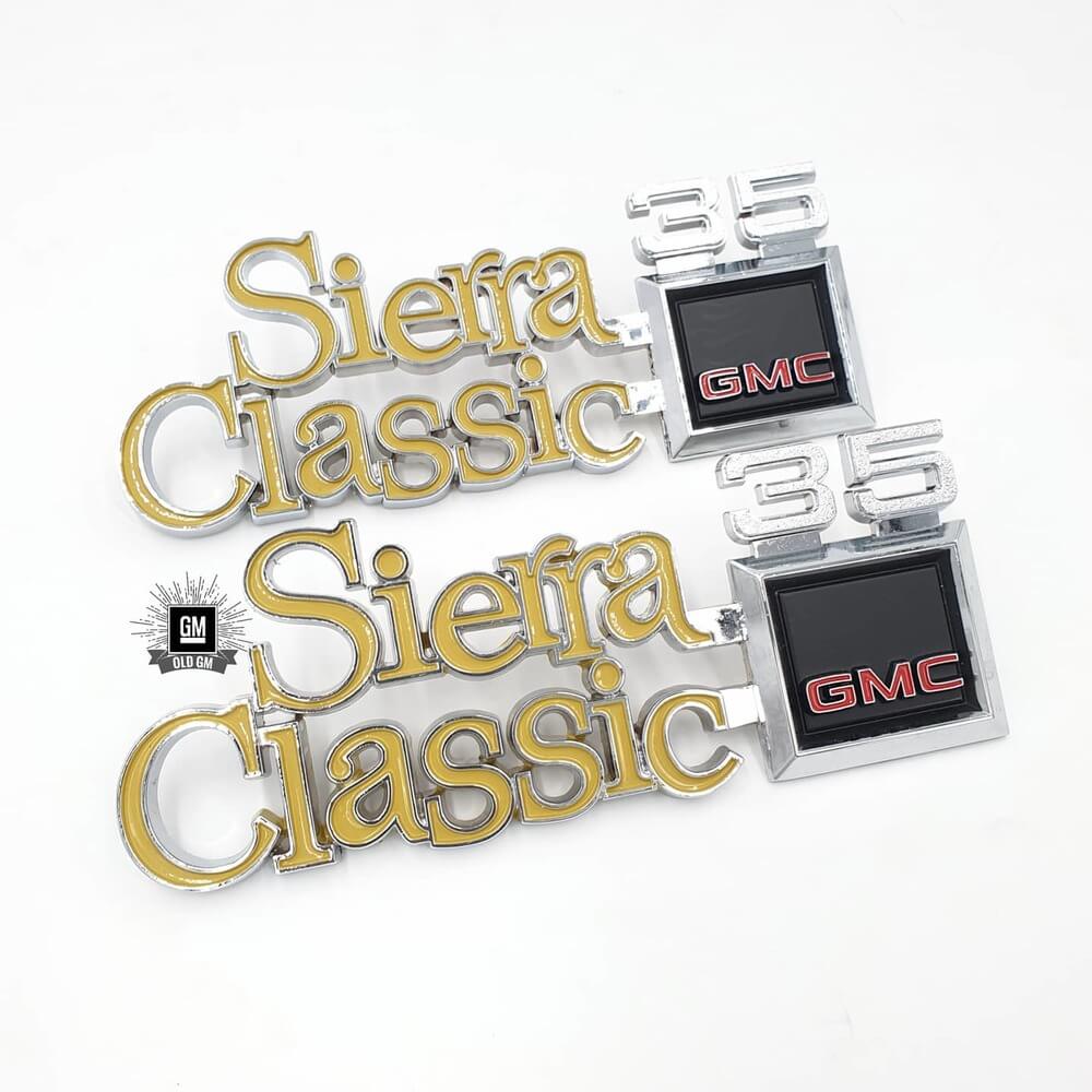 7580 GMC Sierra Classic 35 Fender Emblem Set Old GM