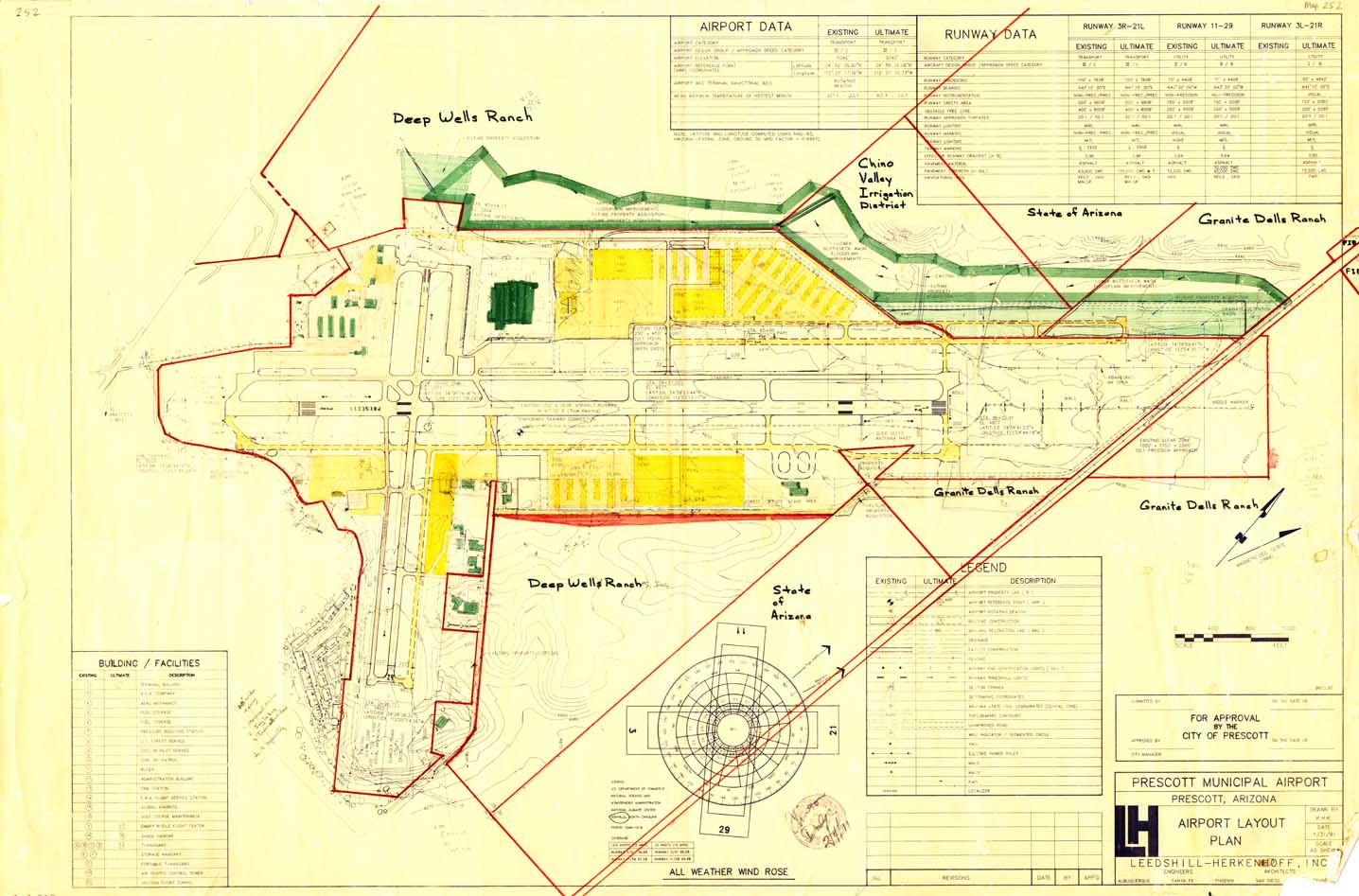 Map 252 Prescott Municipal Airport Layout Plan, Arizona