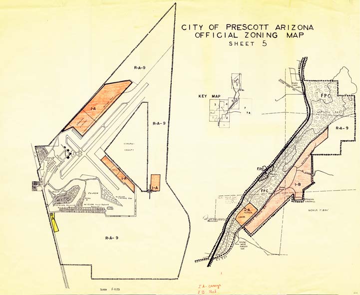 Map 606 City of Prescott Official Zoning Map Sheet 5, Arizona