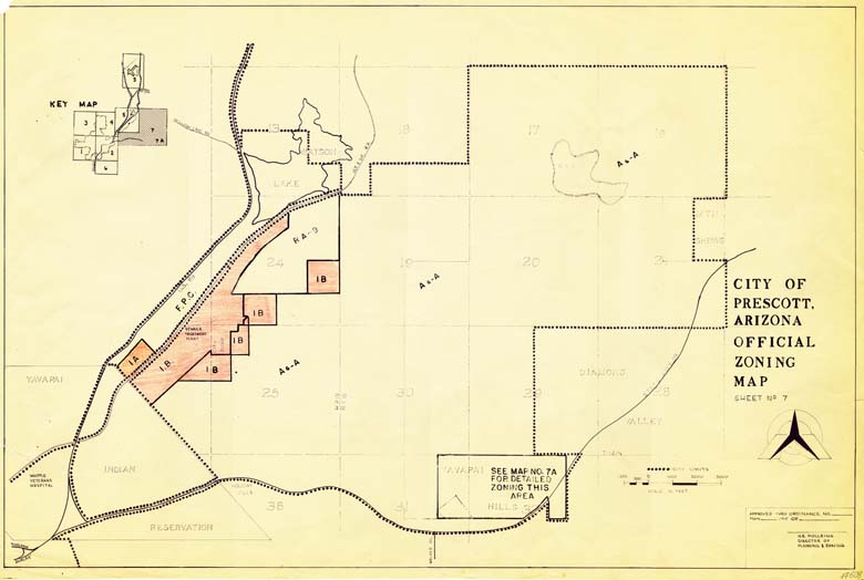 Map 608 City of Prescott Official Zoning Map Sheet 7, Arizona