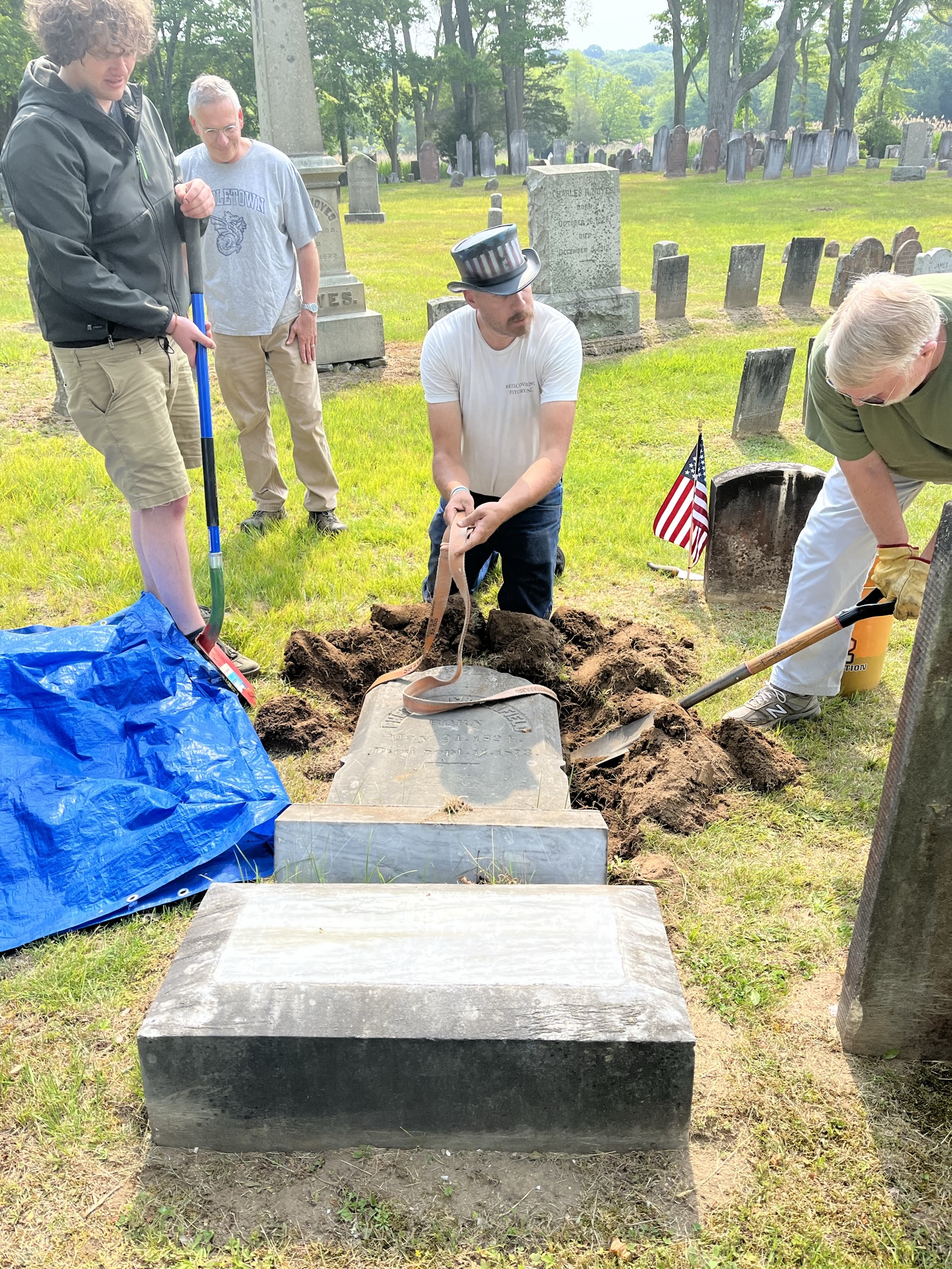 Repairing Phebe M. Greenfield’s Monumnen Old Lyme Cemetery Association