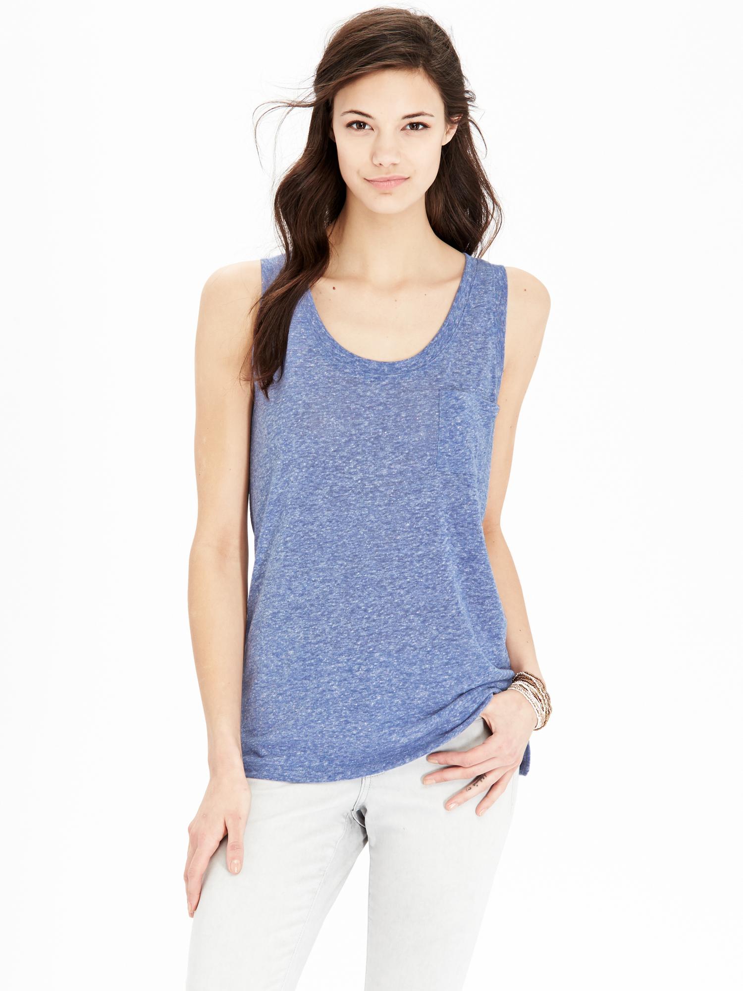 Women's LinenBlend Boyfriend Tanks Old Navy