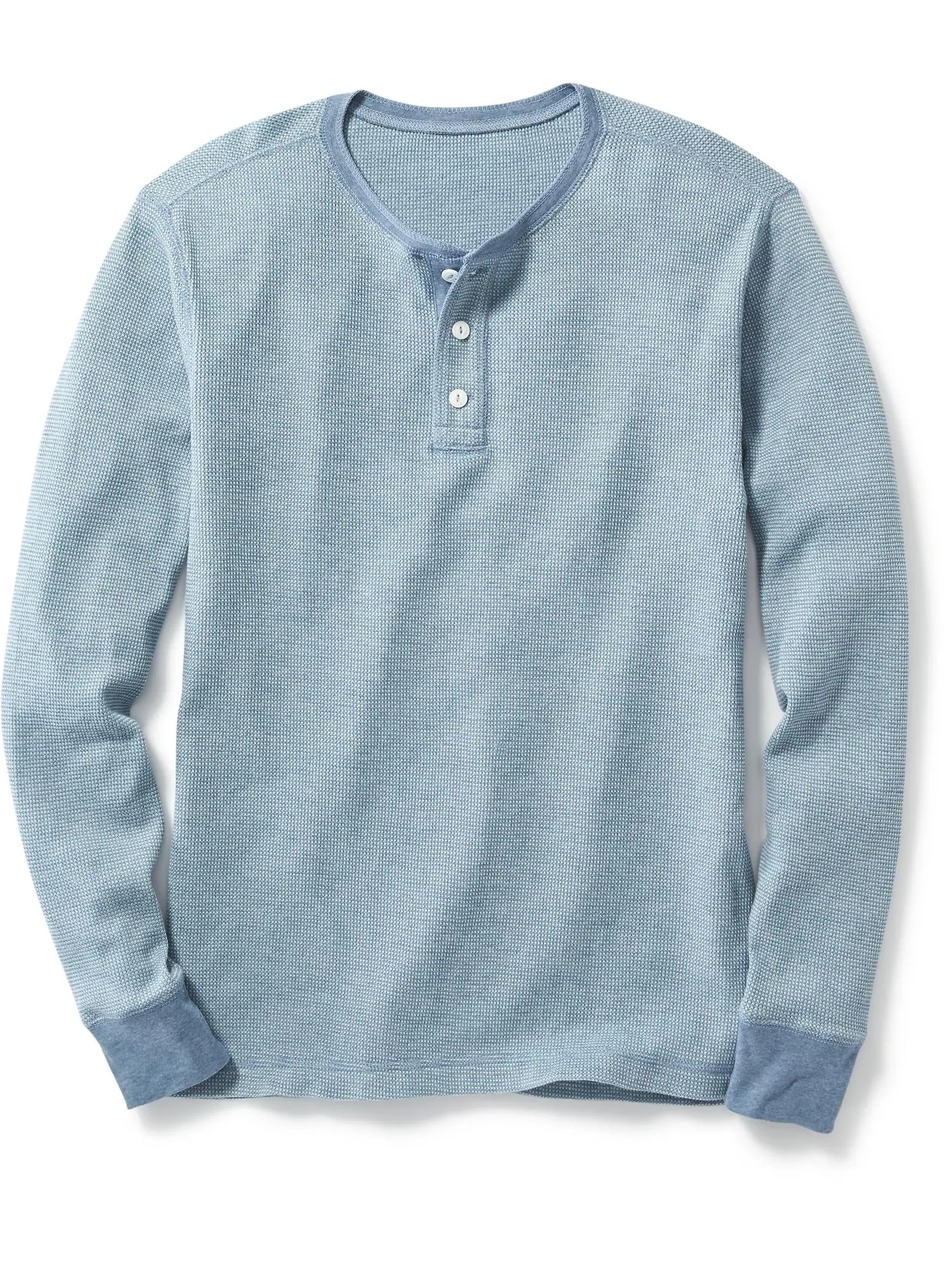 Men's TwoTone WaffleKnit Henley Old Navy