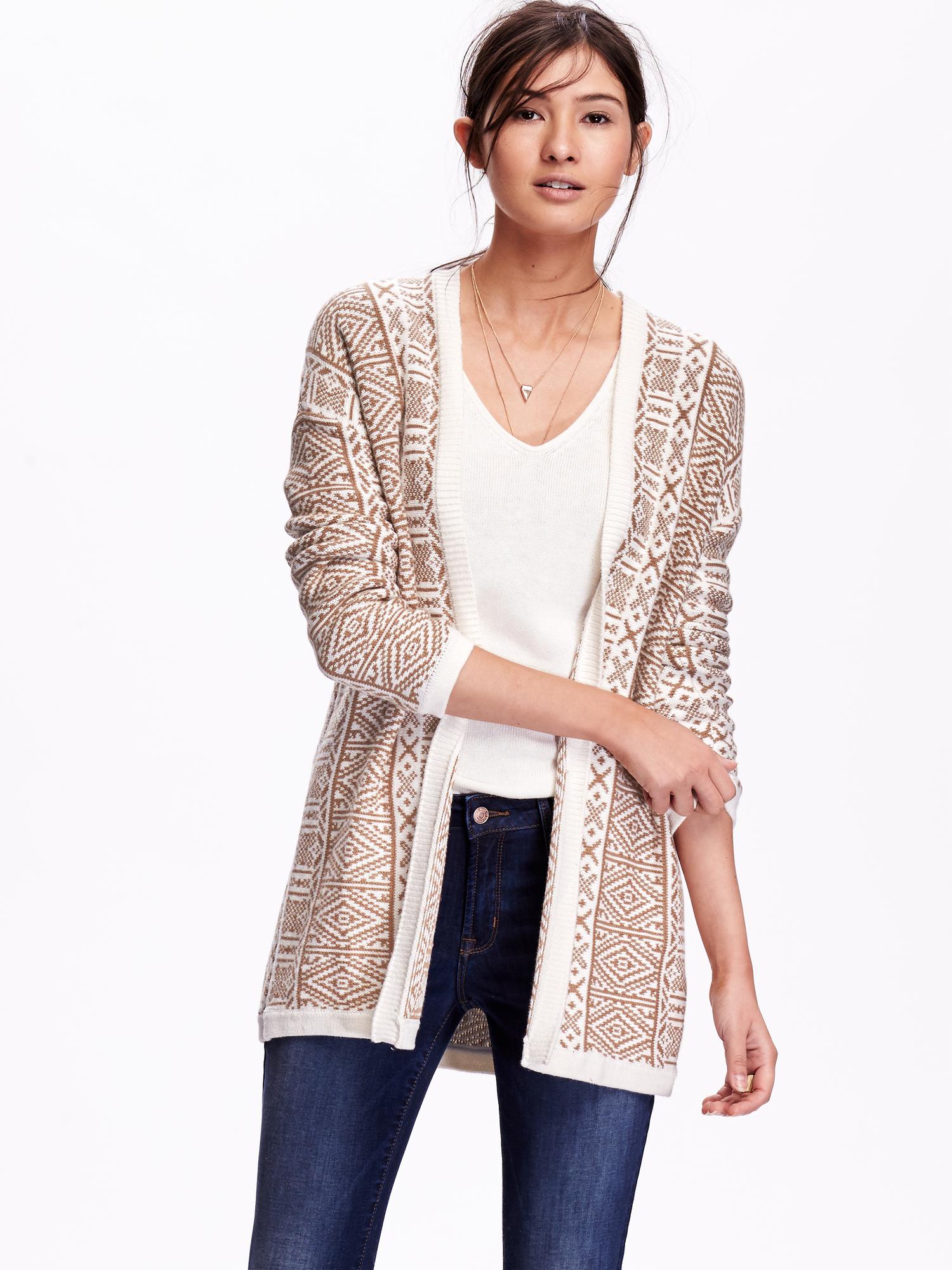 Women's Fair Isle Sweater Jacket Old Navy