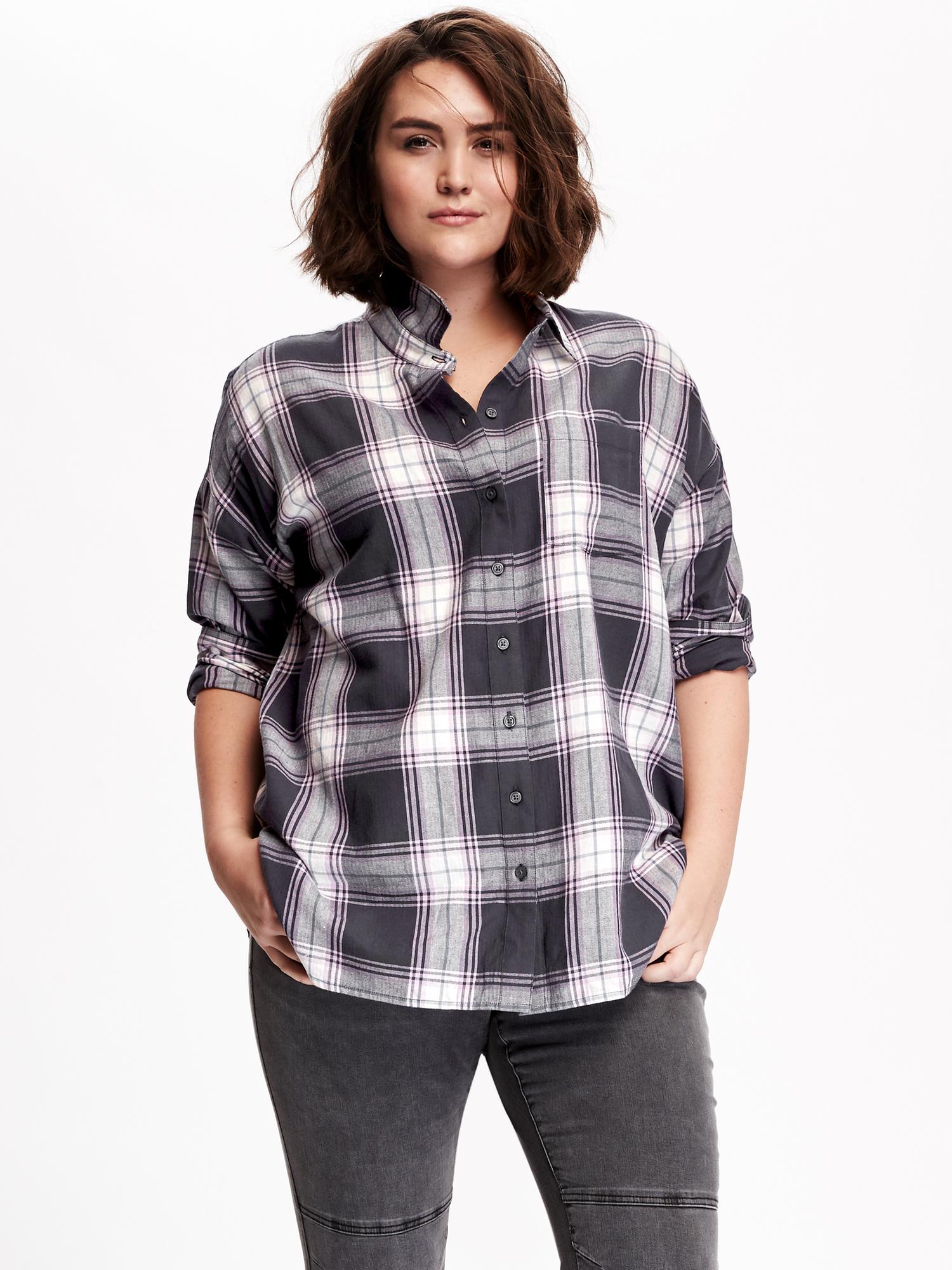 Boyfriend PlusSize Flannel Shirt Old Navy