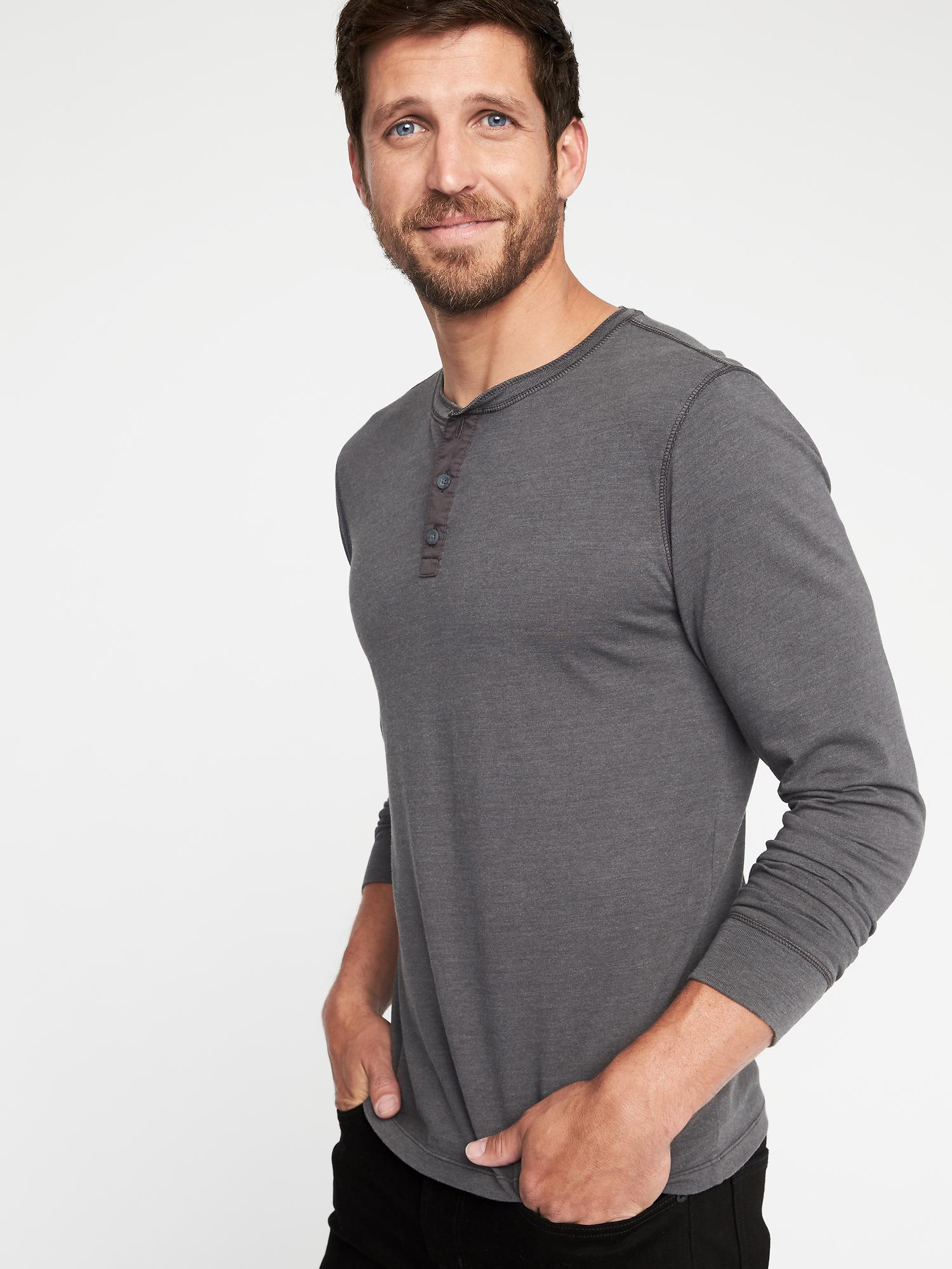 GarmentDyed Henley for Men Old Navy