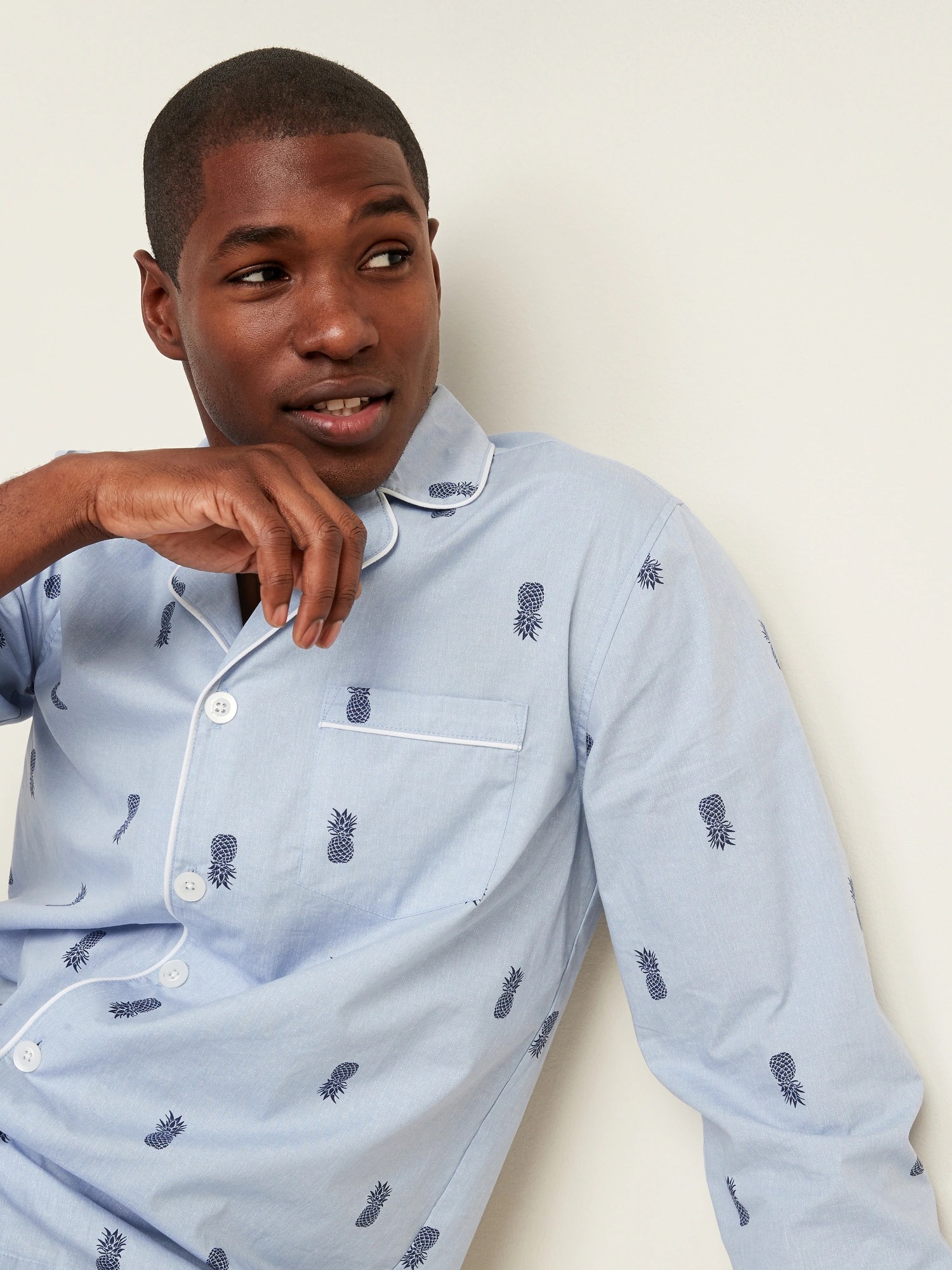 Poplin Pajama Set for Men Old Navy