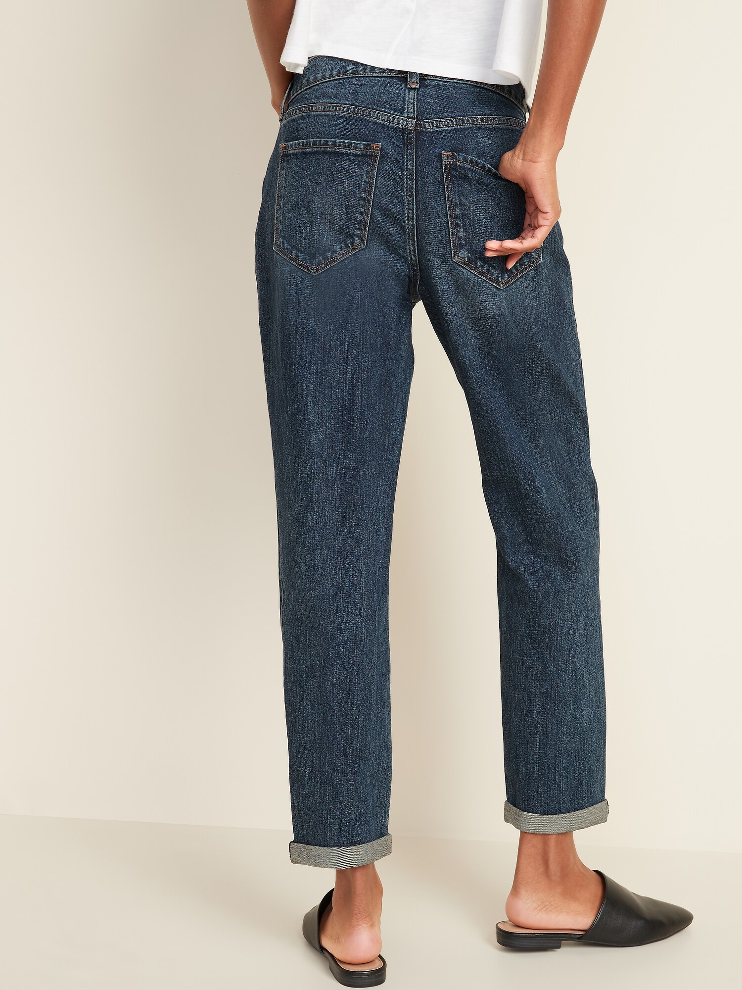 MidRise Boyfriend Straight Jeans for Women Old Navy