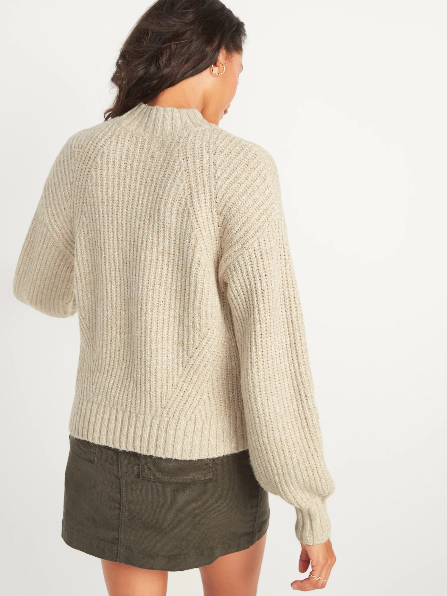 Cozy ShakerStitch MockNeck Sweater for Women Old Navy