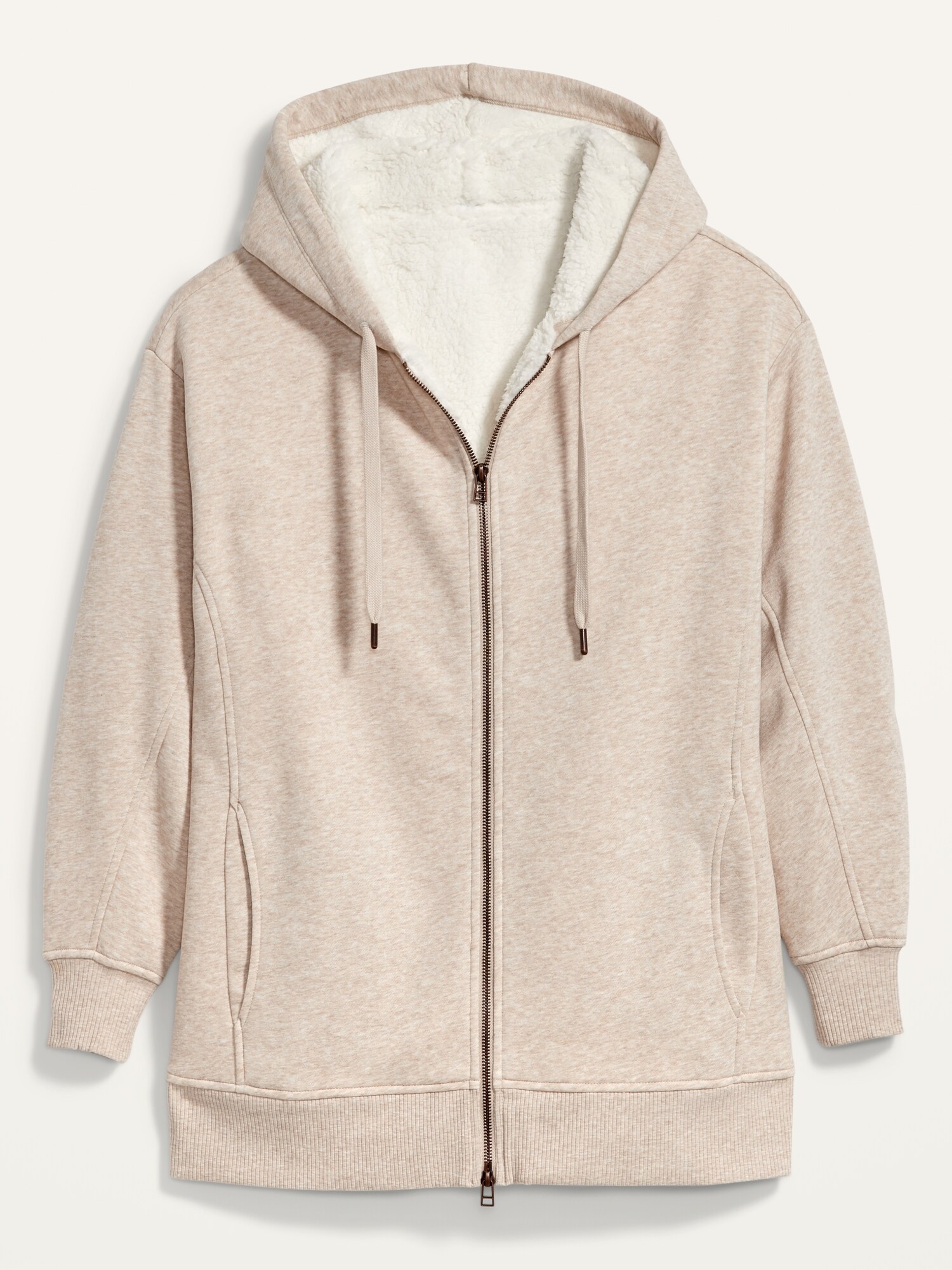 Cozy Oversized SherpaLined Zip Hoodie for Women Old Navy