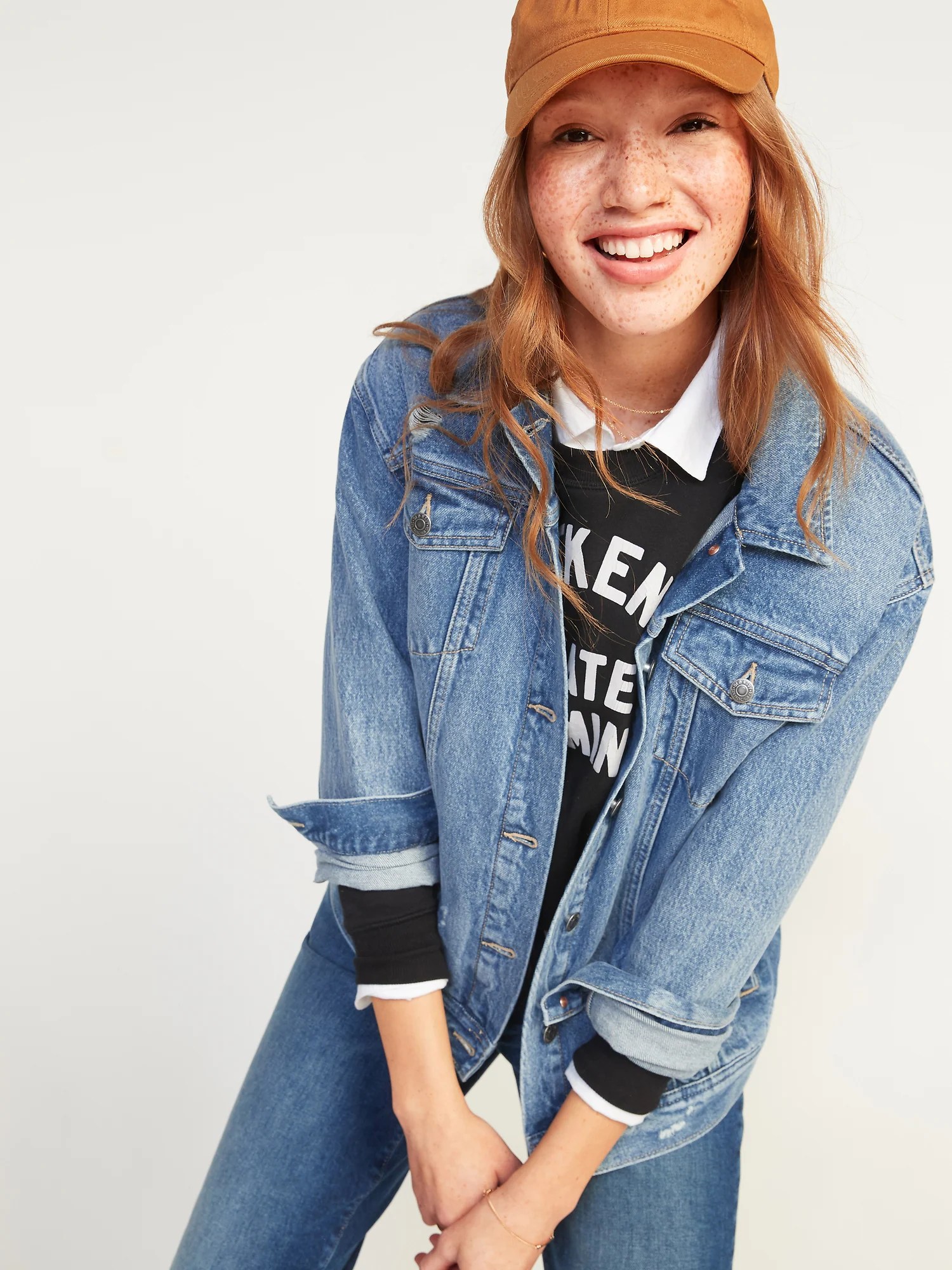Oversized Boyfriend Jean Jacket for Women Old Navy