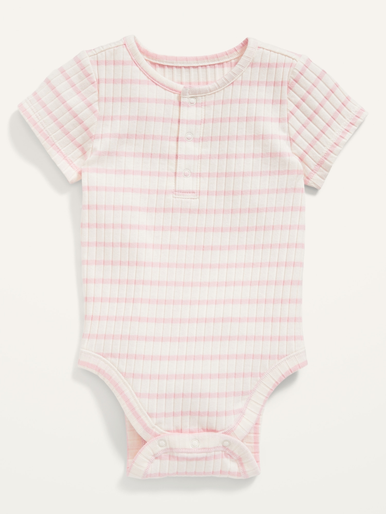 Unisex RibKnit Striped Henley Bodysuit for Baby Old Navy