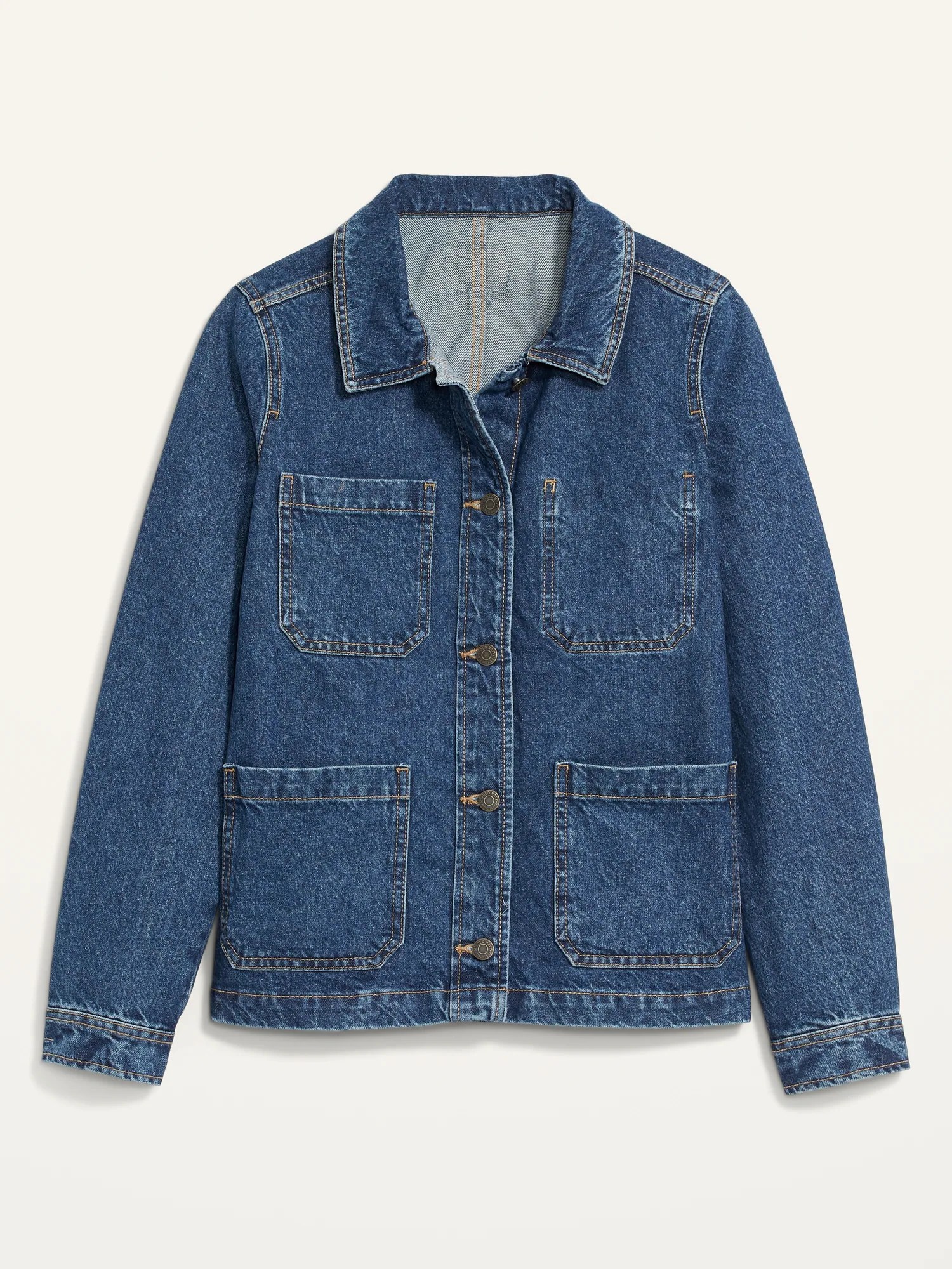 MediumWash Jean Chore Jacket for Women Old Navy