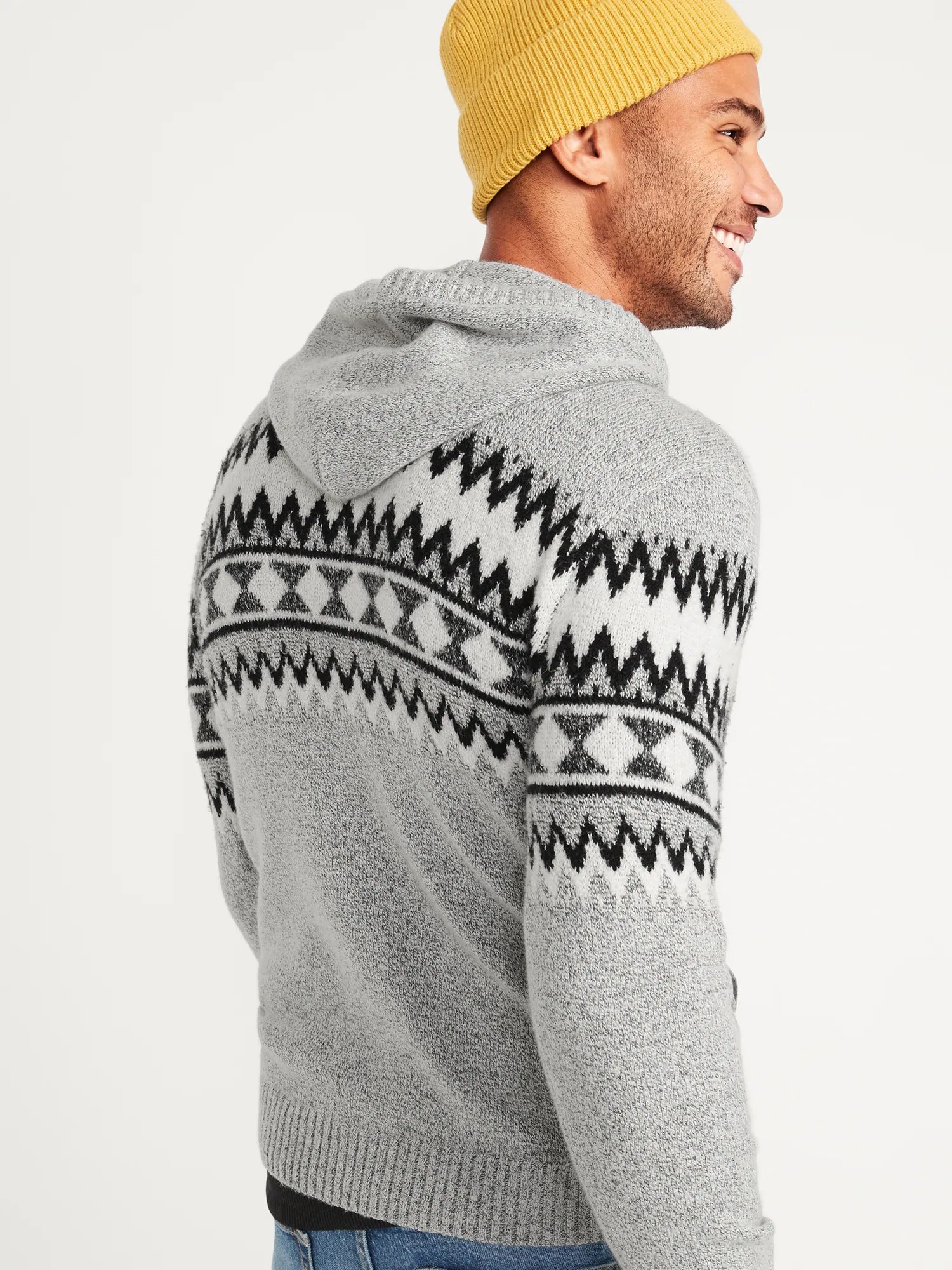 Cozy Fair Isle Sweater Hoodie for Men Old Navy