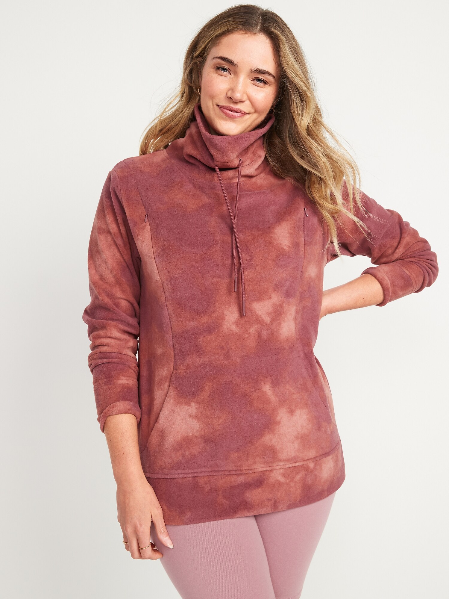 Maternity Microfleece FunnelNeck Tunic Sweatshirt Old Navy