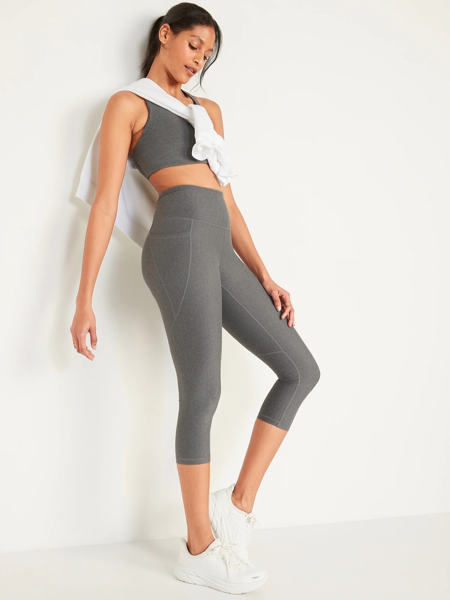HighWaisted PowerSoft SidePocket Crop Leggings for Women Old Navy