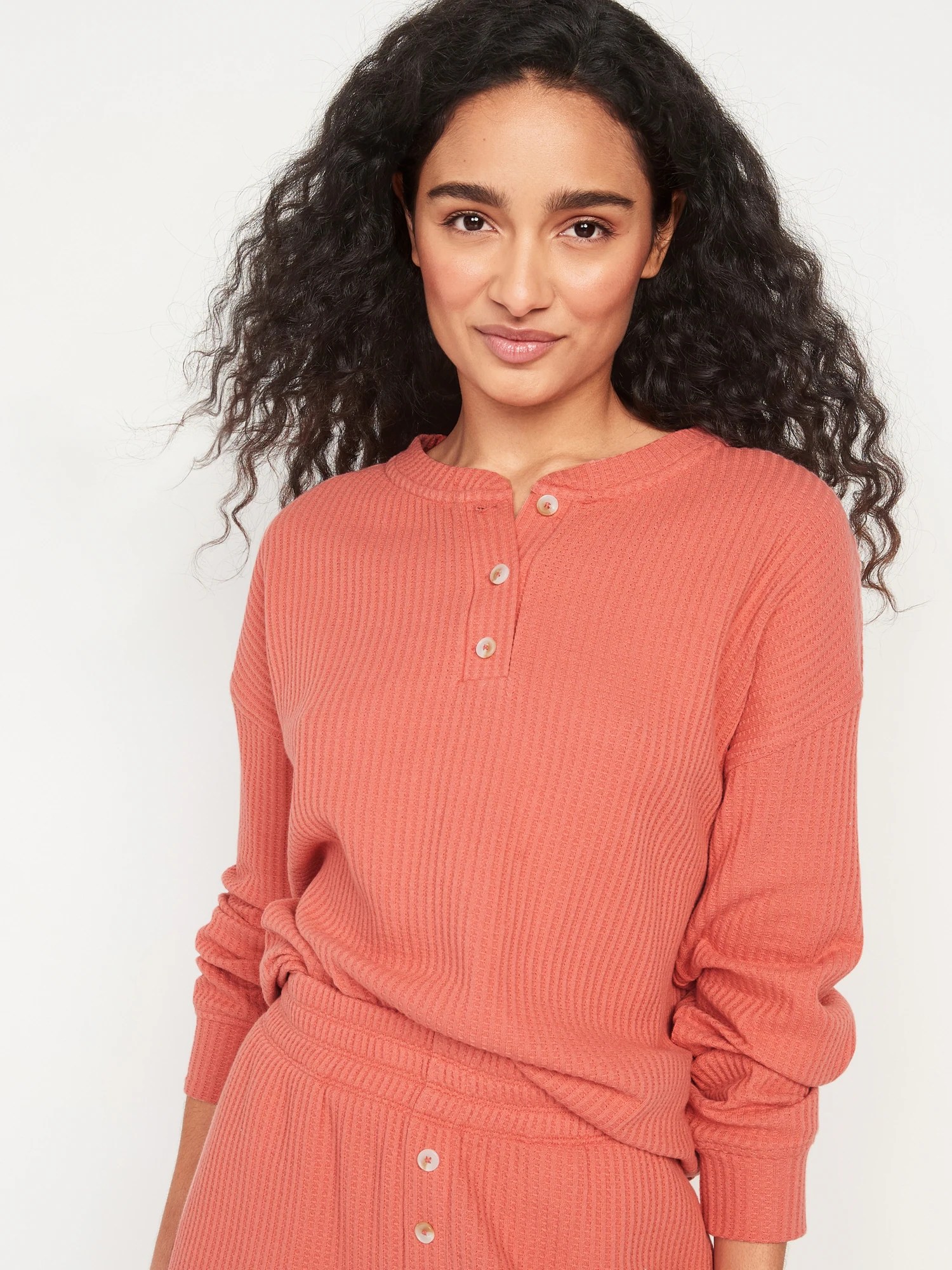 Thermal Henley Pajama Tunic Top for Women Old Navy