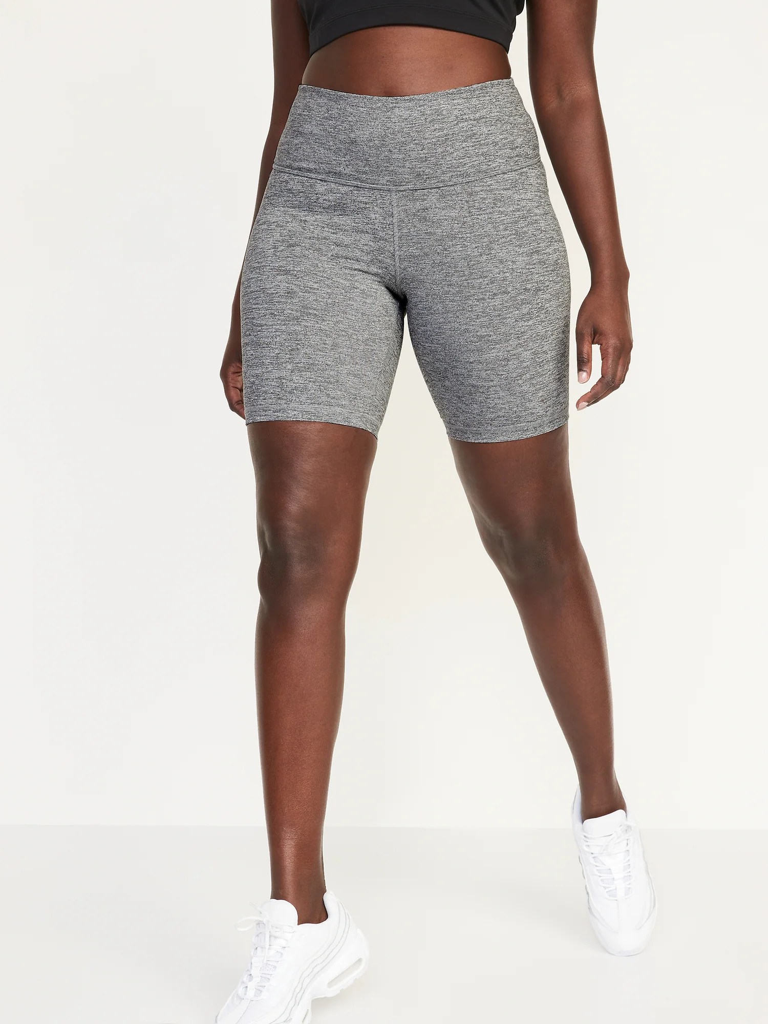 HighWaisted PowerPress Biker Shorts for Women 8inch inseam Old Navy
