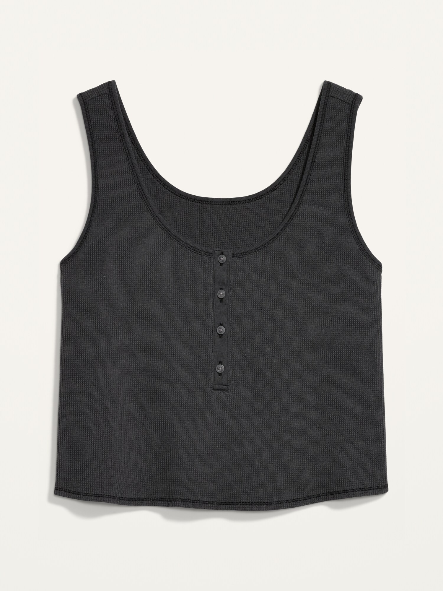 ThermalKnit Cropped Henley Tank Top Old Navy