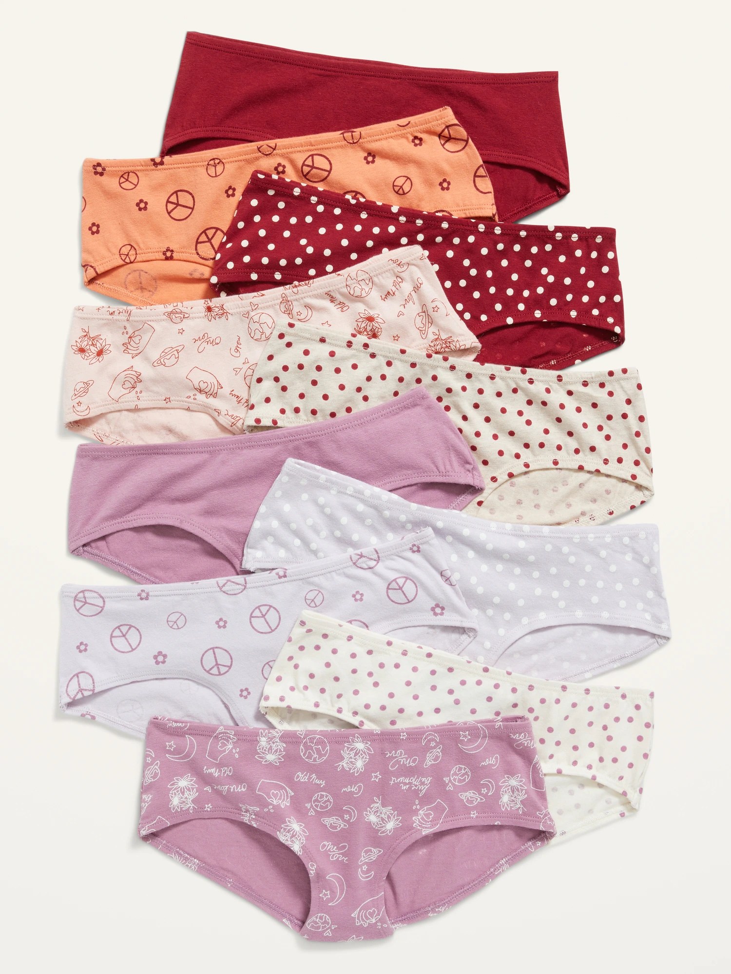 Old Navy Hipster Underwear 10Pack for Girls multi 875937002
